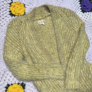 Like New Yellow, Shiny long knitted cardigan